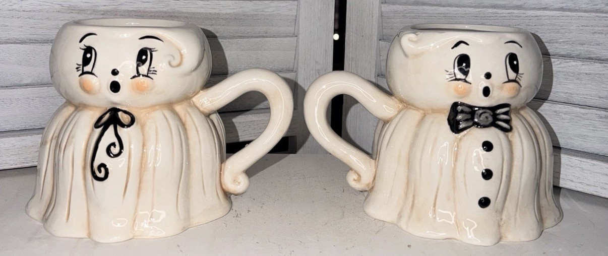 Johanna Parker Halloween Ghosts Couple Mug Set NEW 2026