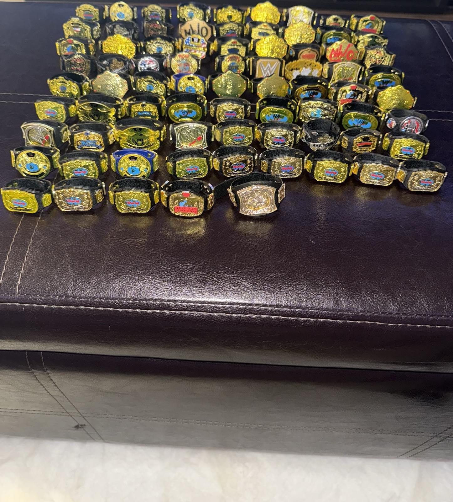 wwe mattel action figures HUGE BELT LOT  77 BELTS
