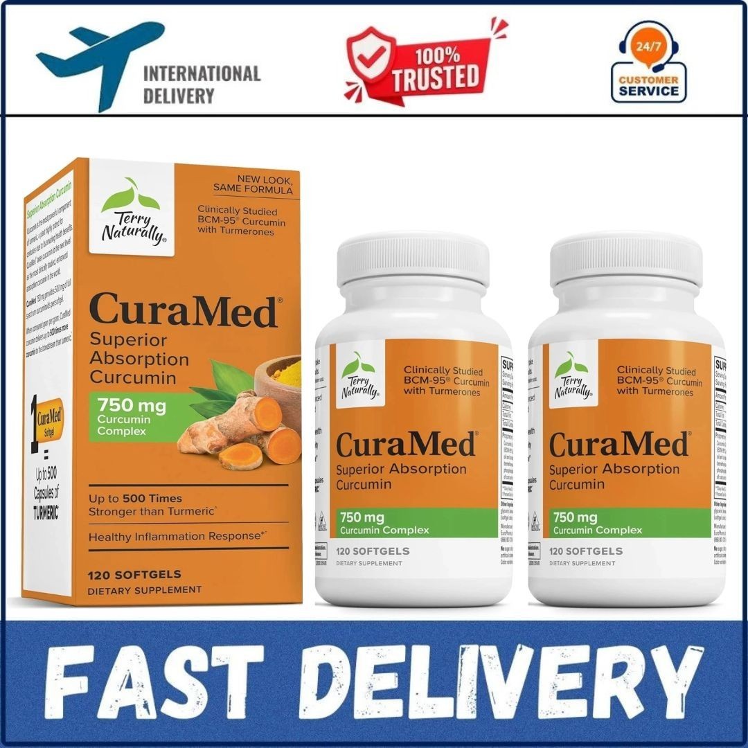 Terry Naturally CuraMed Superior Absorption Curcumin 750mg 120 Softgels Two Pack