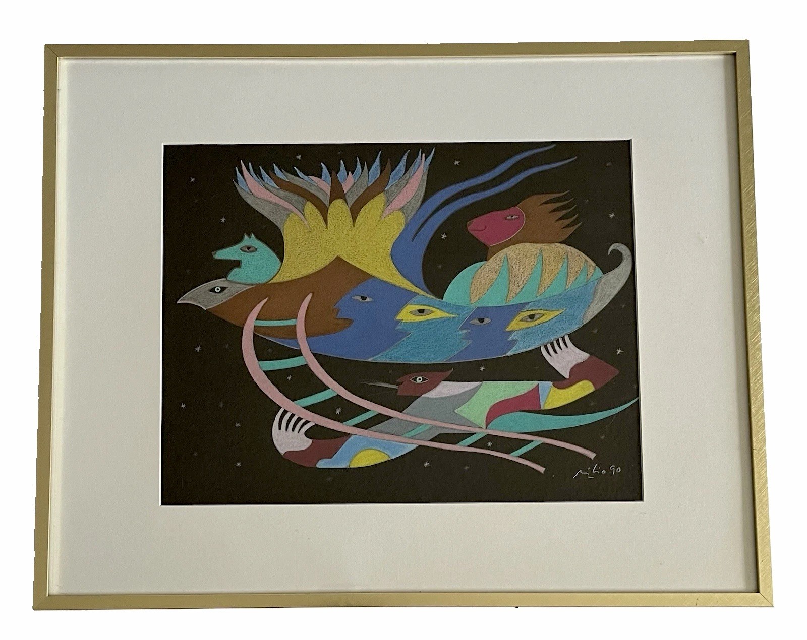 1990 Mauricio Robalino, Original Signed Drawing, Whimsical Surrealism Art Framed 1990 Mauricio Robalino, Original Signed Drawing, Whimsical Surrealism Art Framed