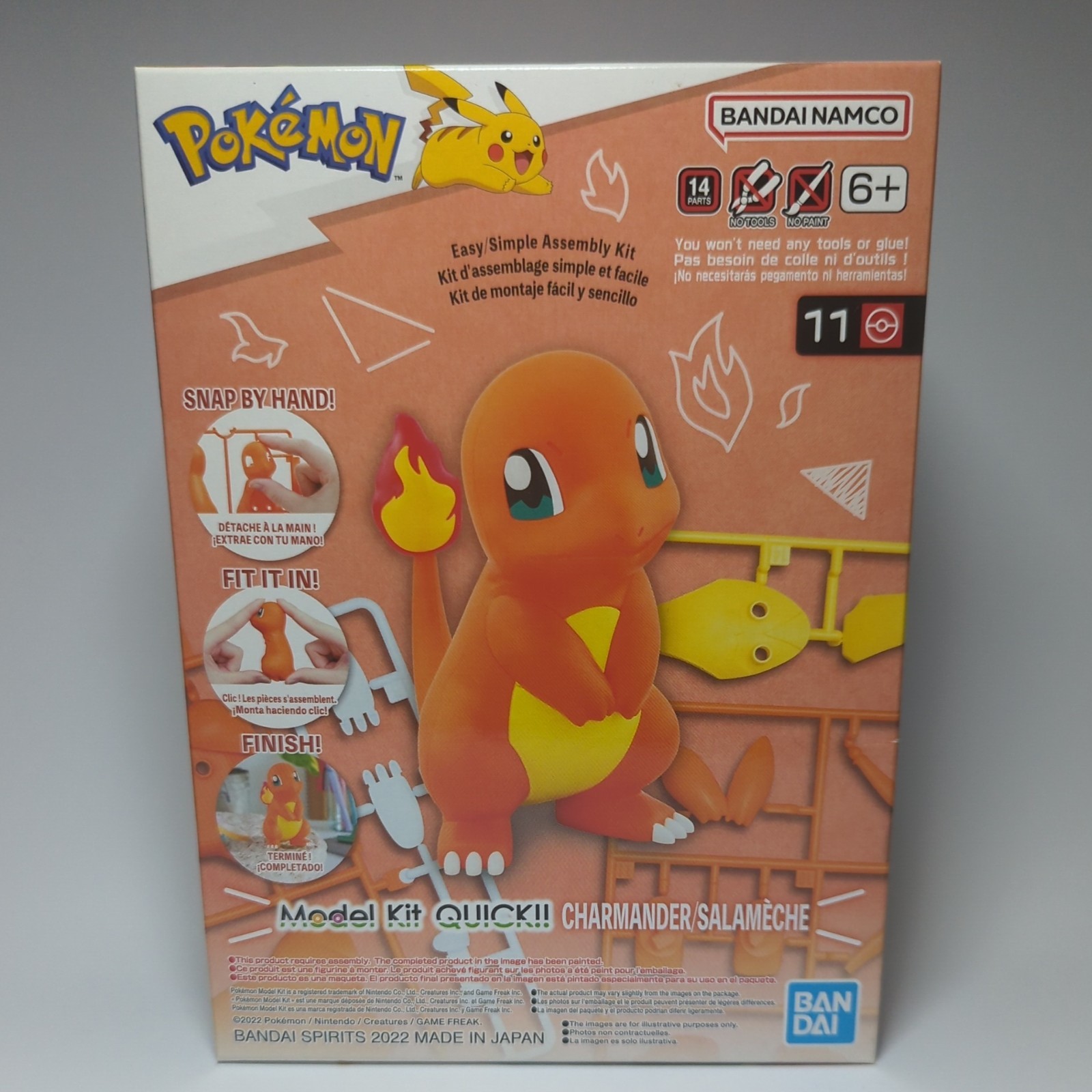 Bandai Namco Pokemon Model Kit QUICK 11 Charmander Snap Fit Plastic Kit NEW