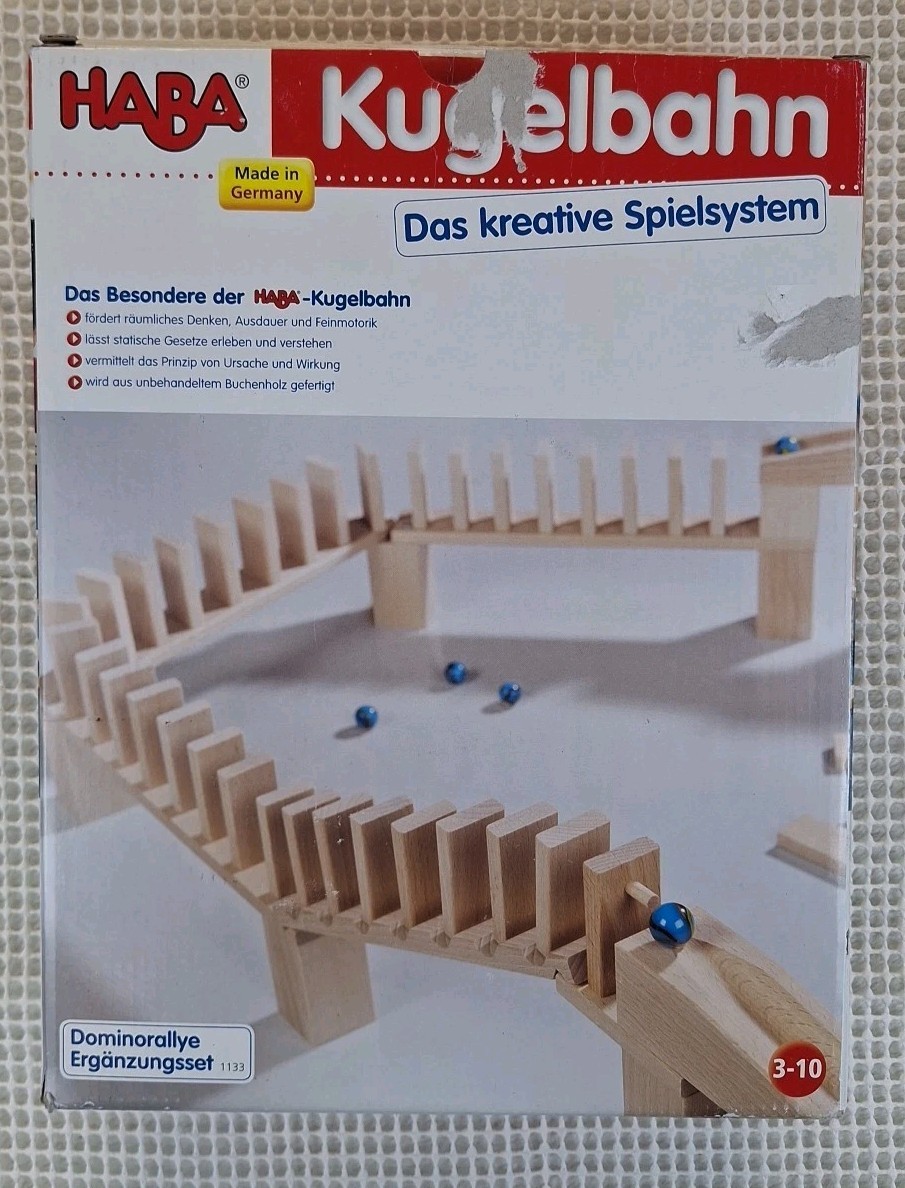 Haba Kugelbahn Wooden Domino Rally Ball Track Toy Set Made In Germany STEM Haba Kugelbahn Wooden Domino Rally Ball Track Toy Set Made In Germany STEM