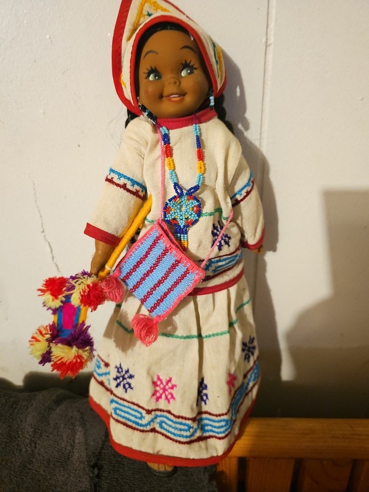 Vintage Folk Art Huichol Doll 12” Traditional Hand Made Mexican Native Doll. Vintage Folk Art Huichol Doll 12” Traditional Hand Made Mexican Native Doll.