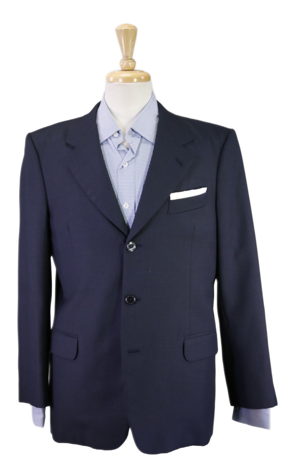 Bespoke Handmade in Portugal Navy Blue 3-Btn Wool Blazer Jacket 40S Bespoke Handmade in Portugal Navy Blue 3-Btn Wool Blazer Jacket 40S