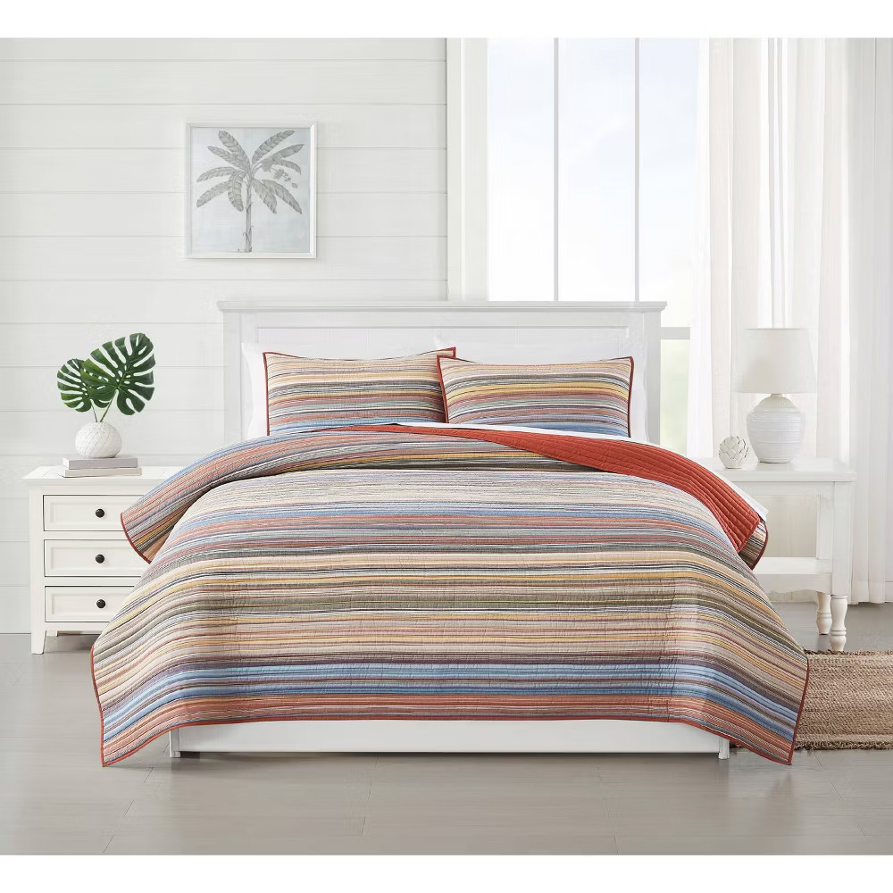 Oceanfront Resort 2pc Twin Naples Yarn Dye Striped Quilt Set