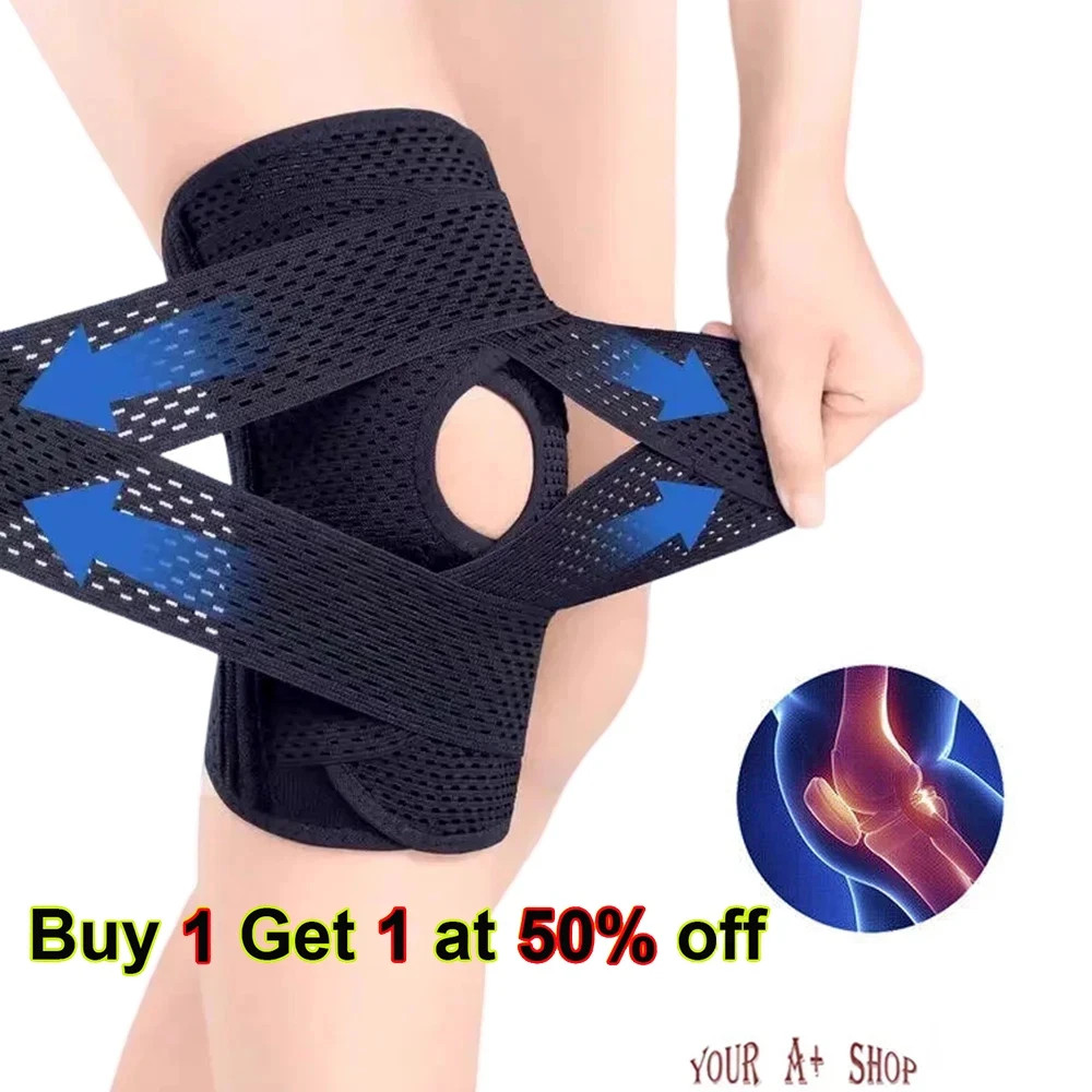 Knee Brace Compression Sleeve Joint Support Open Patella Stabilizer Wrap New