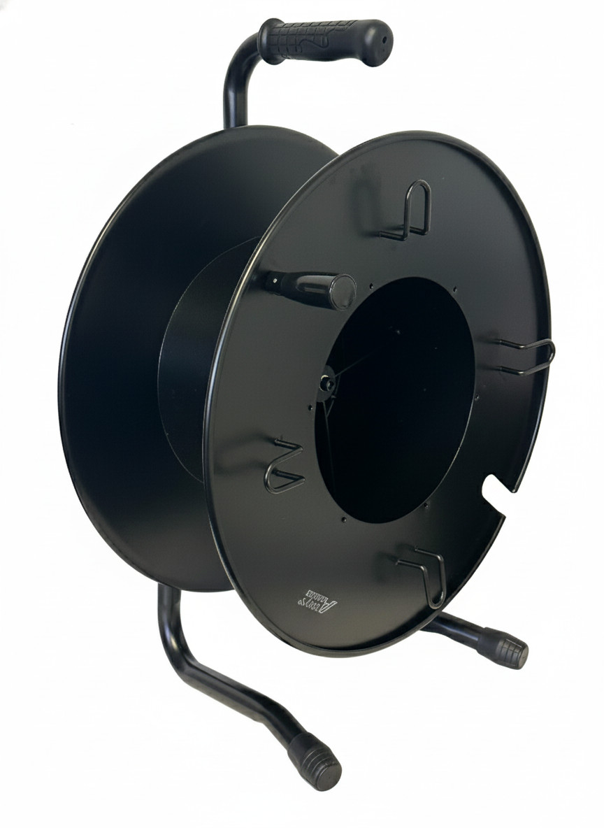 Audio2000\'S BLANK Ethernet Heavy Duty XL Portable Cable Snake Reel Black Metal D