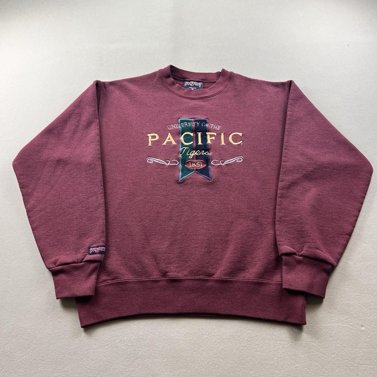 Vintage University Pacific Sweatshirt Mens Small Maroon Crewneck UOP Tigers 90s Vintage University Pacific Sweatshirt Mens Small Maroon Crewneck UOP Tigers 90s