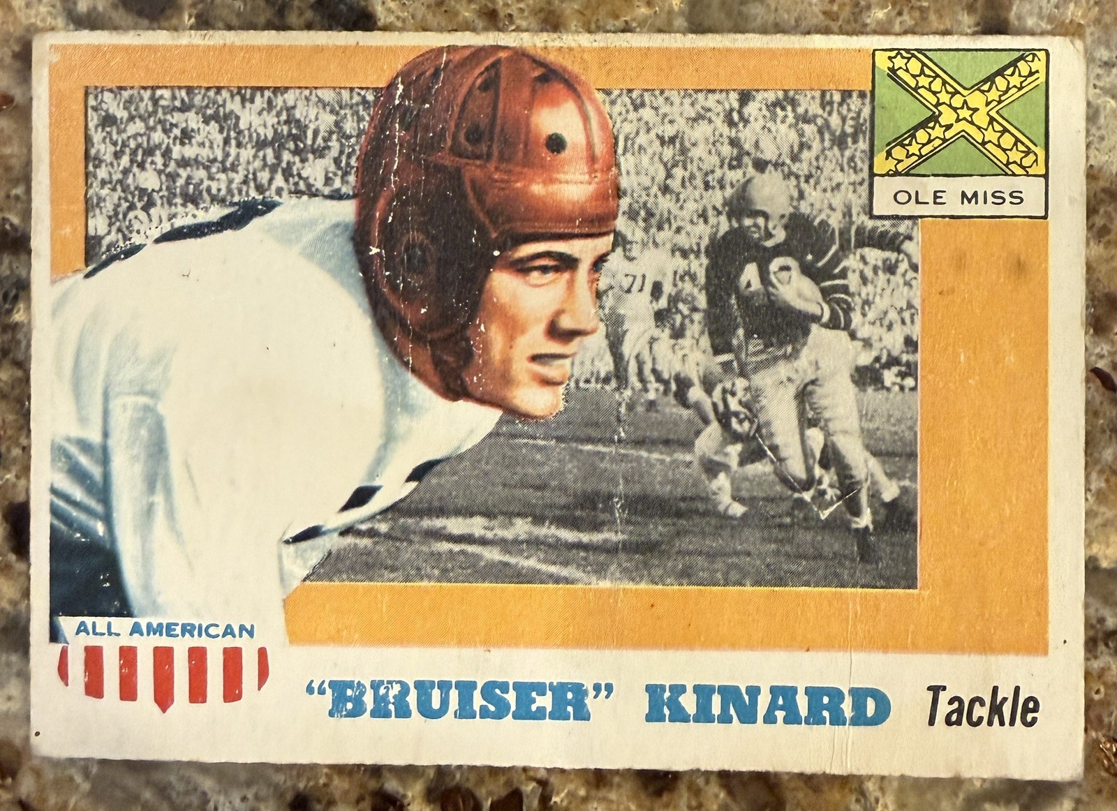 Bruiser Kinard 1955 Topps All-American Rookie RC #66 HOF Ole Miss