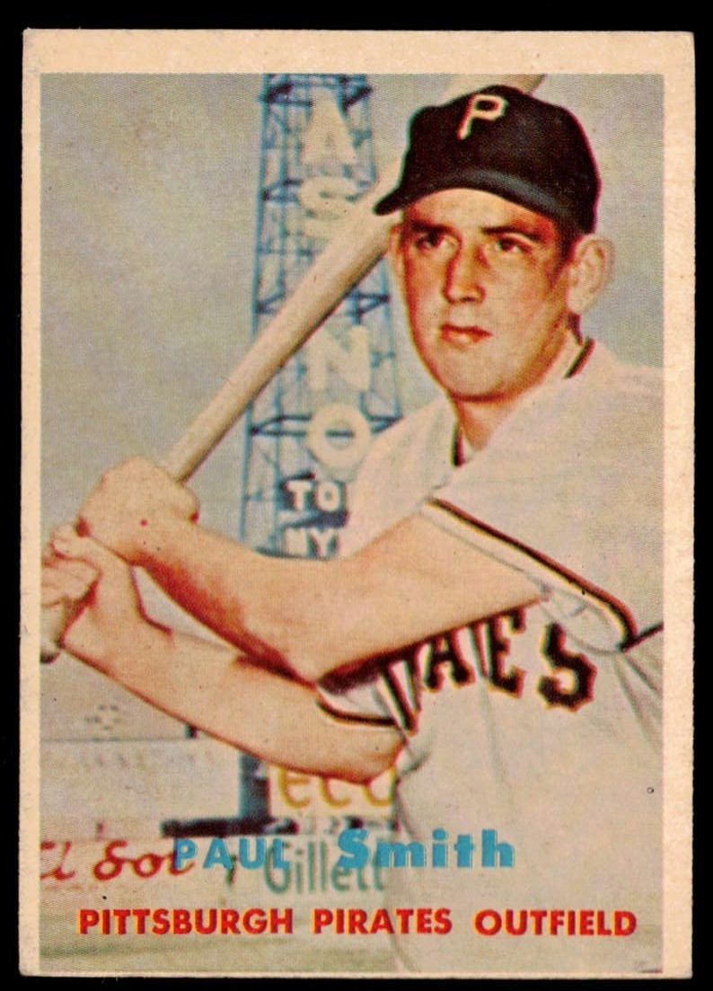 1957 Topps Baseball Paul Smith 4th Series Card #345 - Pittsburgh Pirates VG/VG+