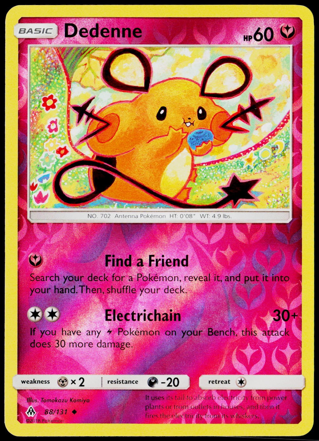 Dedenne 88/131 SM - Forbidden Light NM Reverse Holofoil Dedenne 88/131 SM - Forbidden Light NM Reverse Holofoil