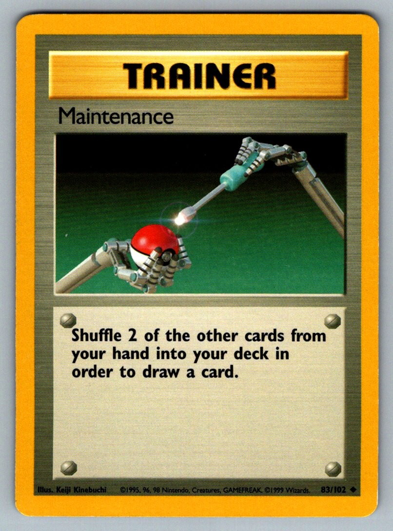 Maintenance #83/102 Base Set Unlimited (Keiji Kinebuchi) Pokemon Card - LP