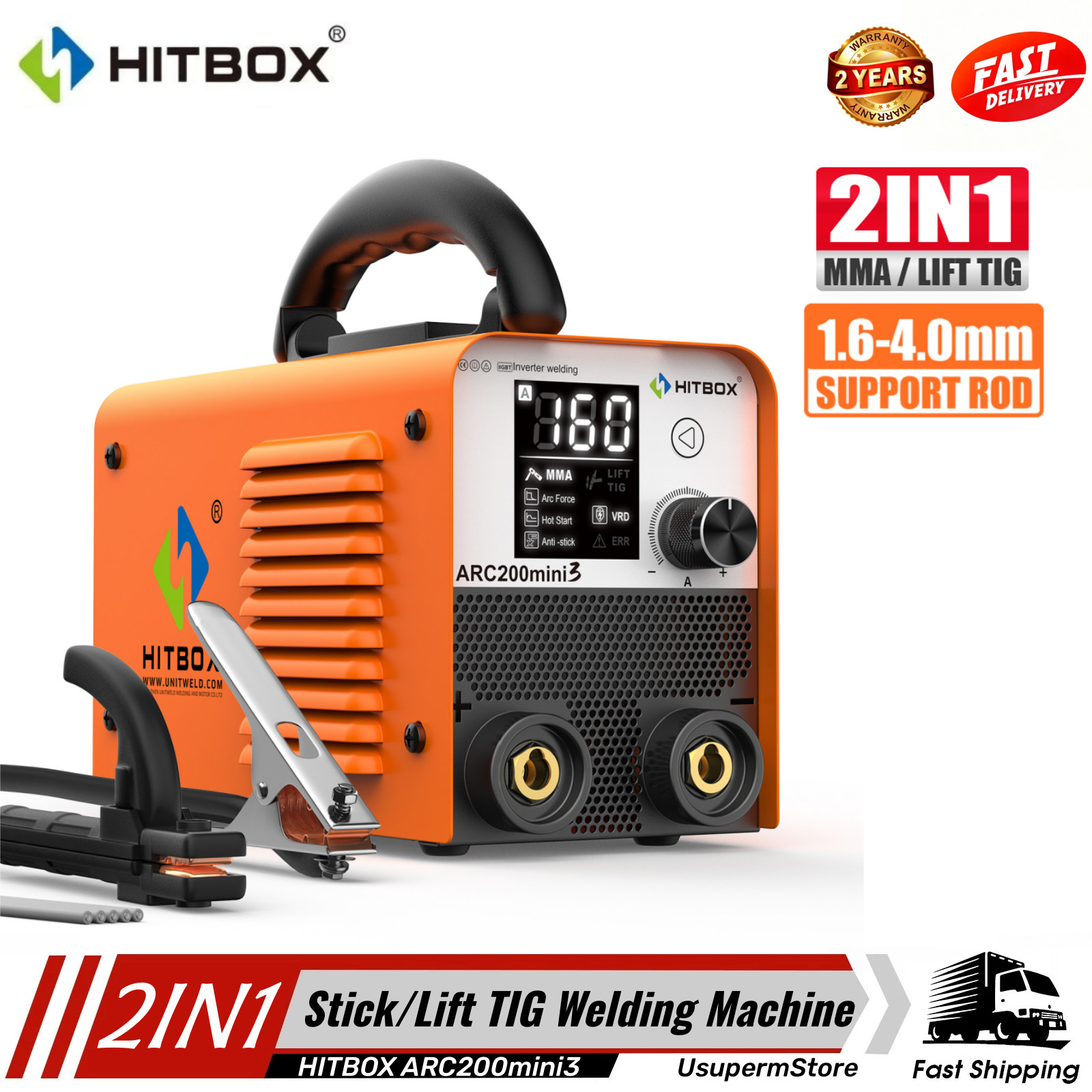 HITBOX 2IN1 MMA ARC Welder 110V Mini IGBT Inverter with Lift TIG for Beginners