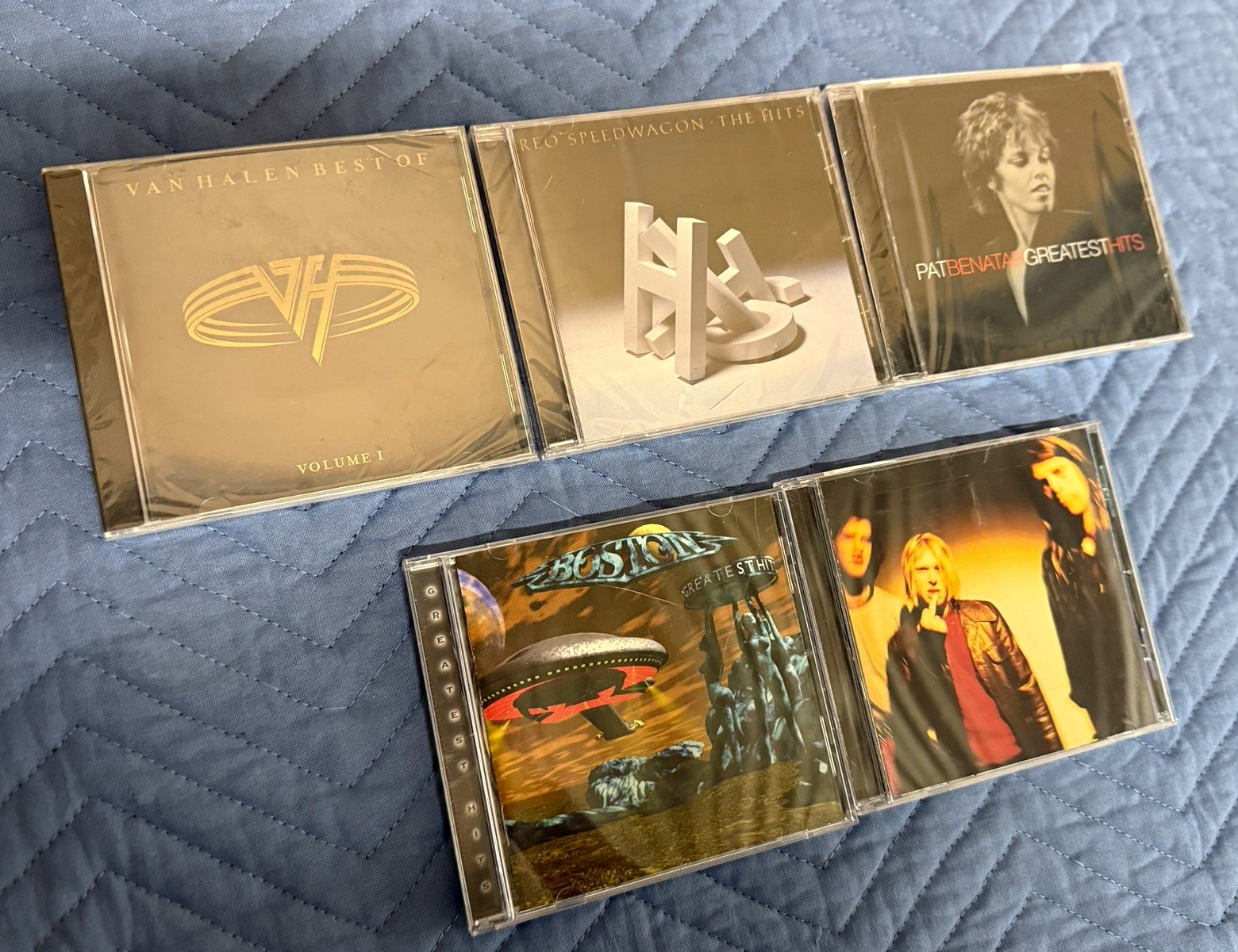 Classic Rock CD Lot 5 Van Halen REO Boston Pat Benatar Hole Greatest Hits