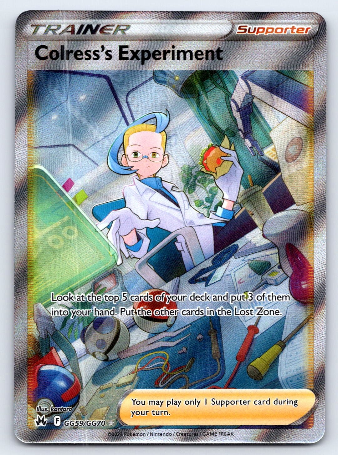 Colress\'s Experiment Holo Ultra Rare SWSH: Crown Zenith: Galarian Gallery GG59/G Colress\'s Experiment Holo Ultra Rare SWSH: Crown Zenith: Galarian Gallery GG59/G