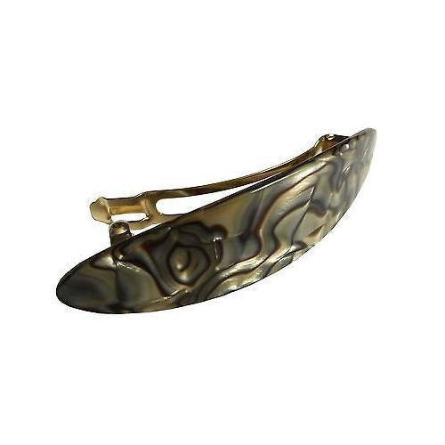 French Amie Medium Classic Slim Oval Cellulose Handmade Onyx Hair Clip Barrette French Amie Medium Classic Slim Oval Cellulose Handmade Onyx Hair Clip Barrette