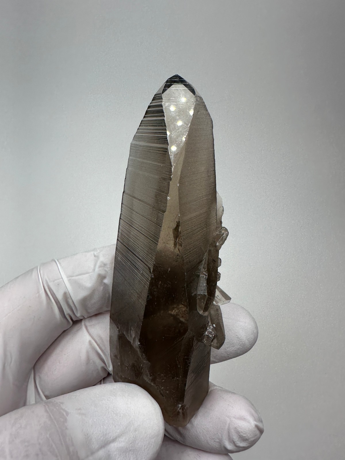 Large Clear Lemurian Seed Quartz Crystal Smokey Point__Serra do Cabra