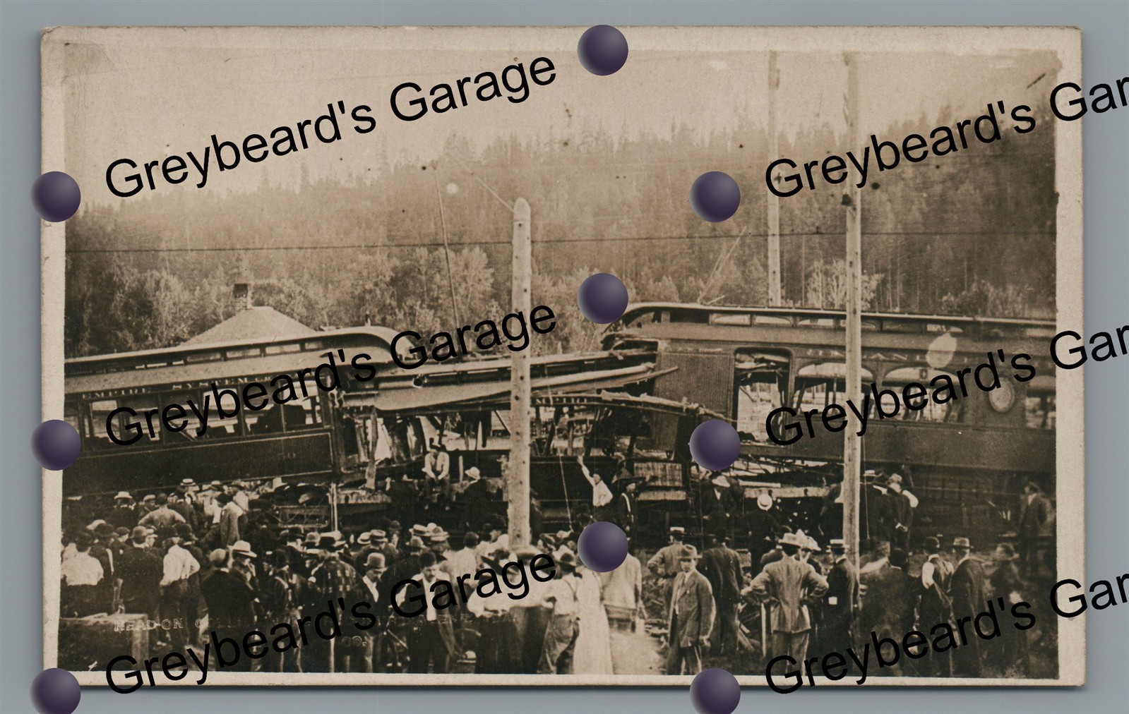 RPPC Spokane & Inland Empire Railroad Wreck COEUR D'ALENE ID Real Photo Postcard