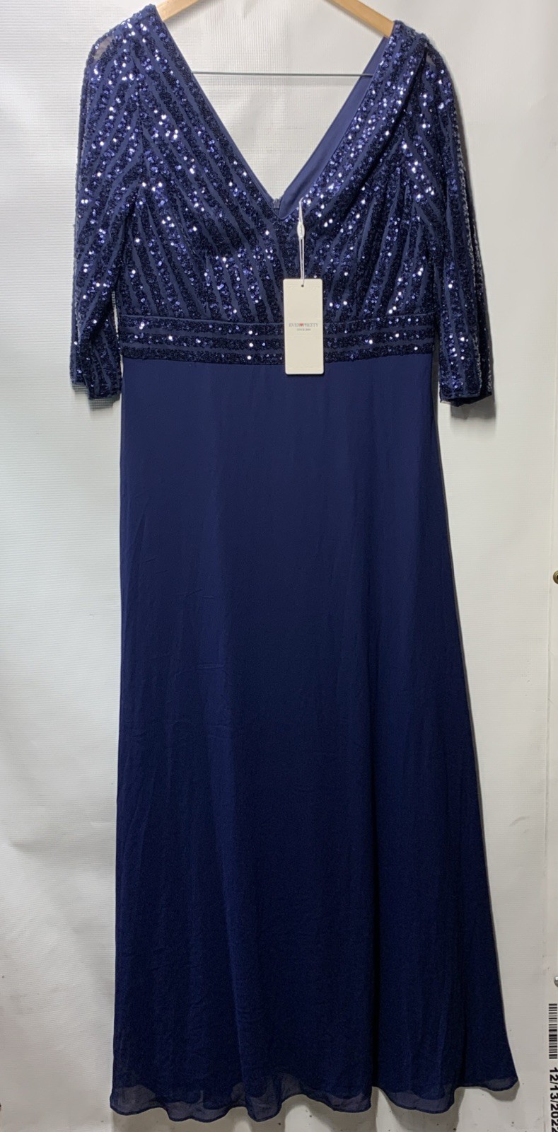 Ever-Pretty Women Elegant V-Neck Long Sleeve Sequin Party Cocktail Dress Size 16