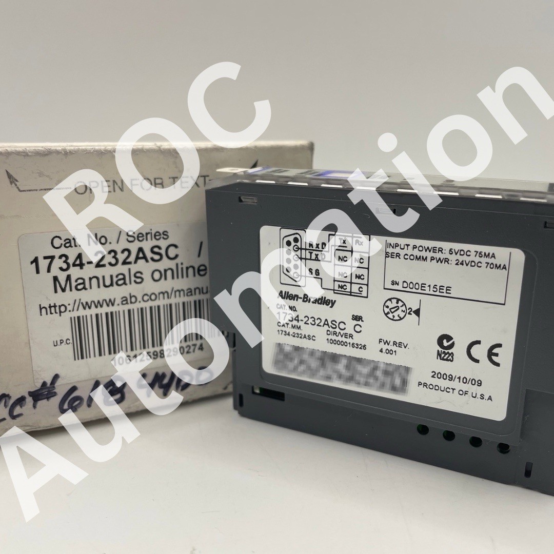 Open Pre-owned Allen Bradley 1734-232ASC Serial Interface Module