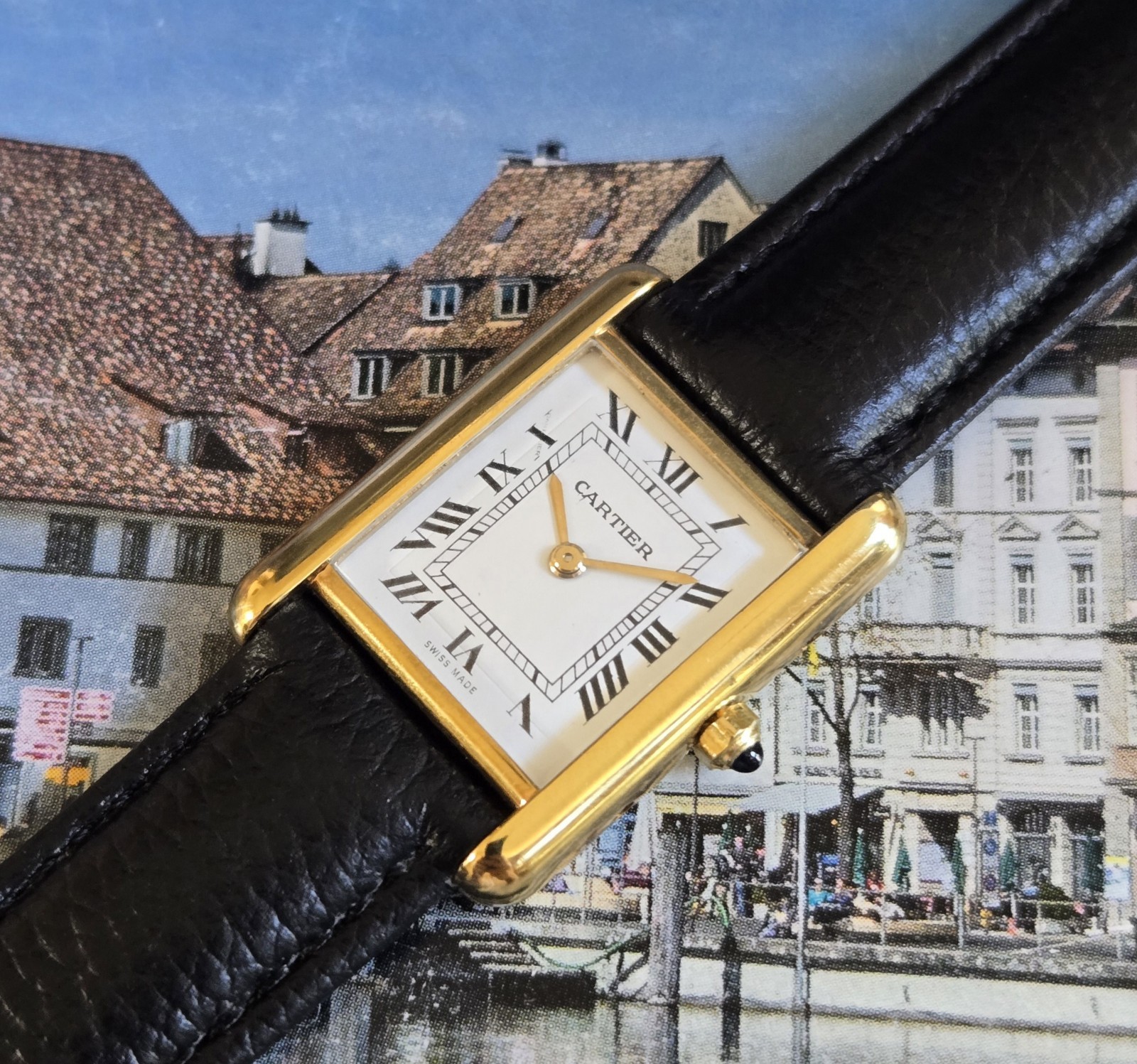 Authentic Ladies 1990's Vintage Cartier Tank Quartz  Classic and Clean
