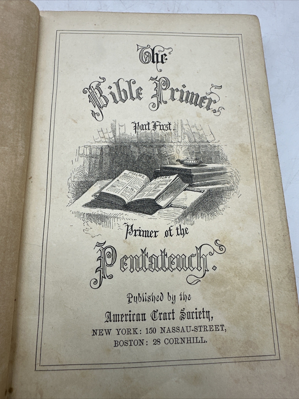 Bible Primer of the Pentateuch 1854 Antique Religious Theology Book (9-36)