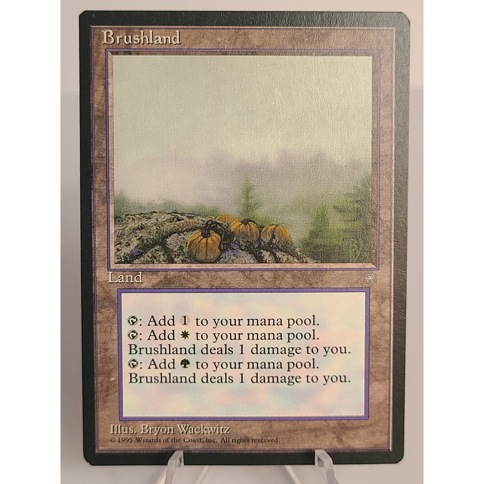 Brushland Ice Age MTG 1995 Rare Land Old Border dual land