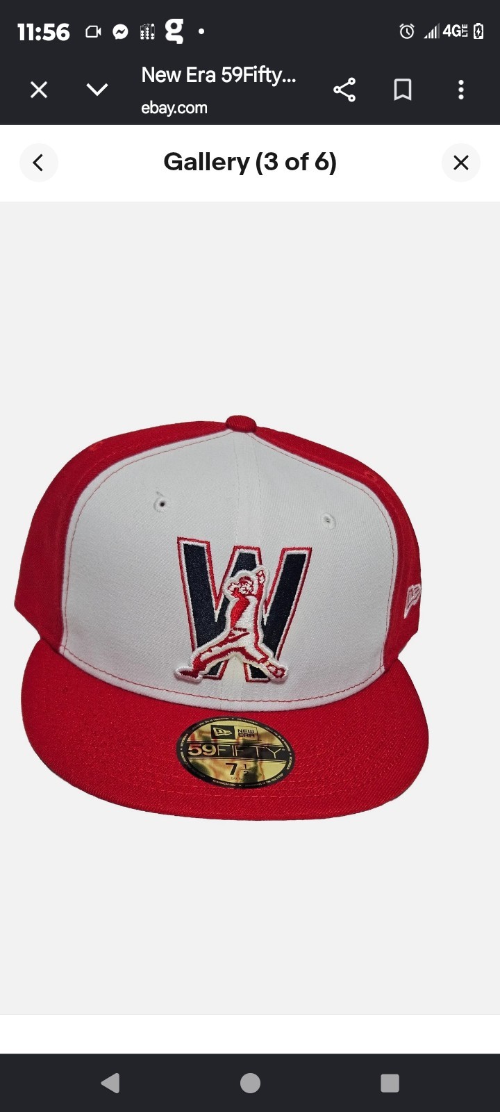 new era nationals fitted alternate hat 7 5/8