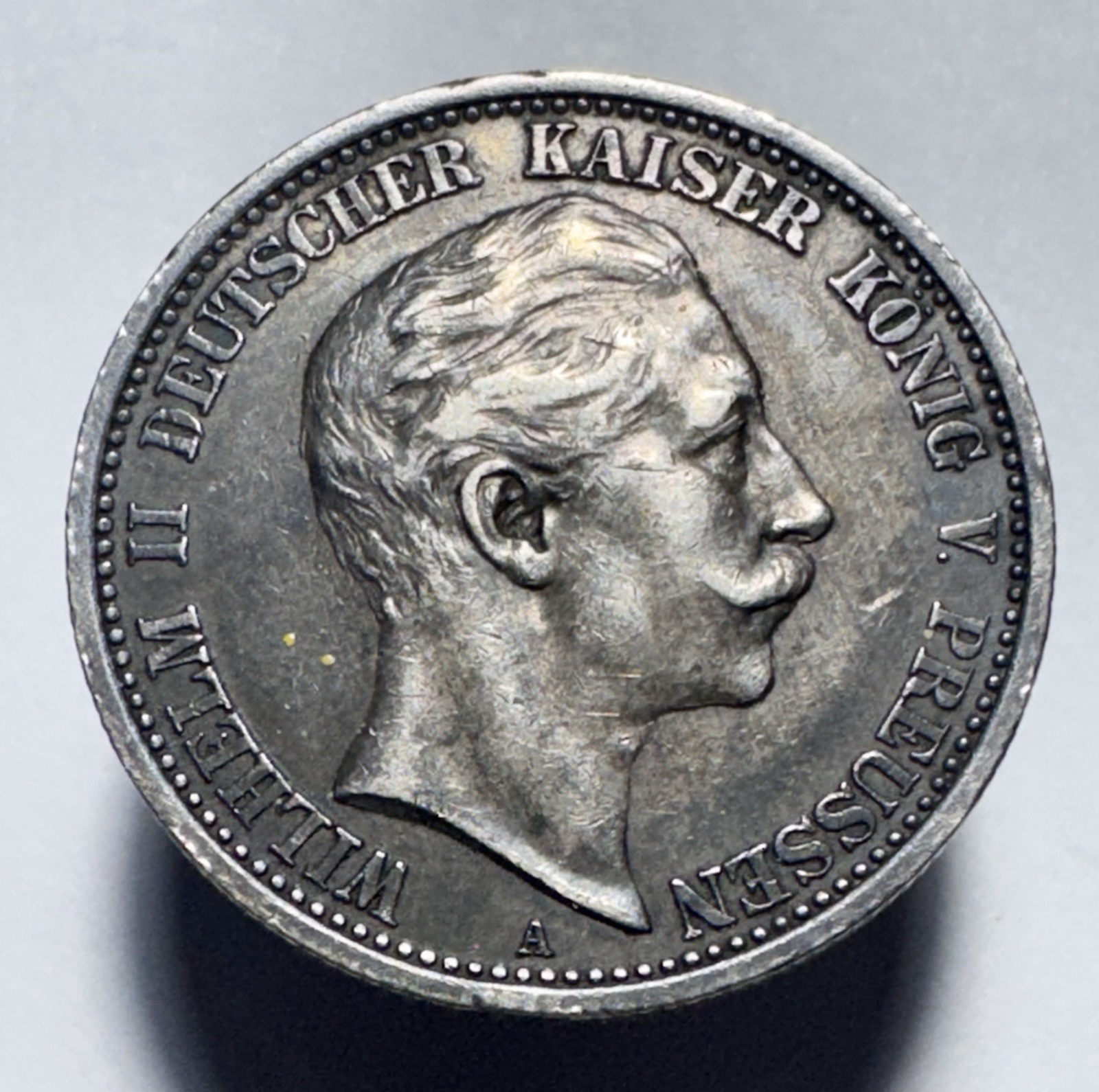 1907 A Prussia German Empire Germany 2 Two MARK .900 Silver World Coin -1819 1907 A Prussia German Empire Germany 2 Two MARK .900 Silver World Coin -1819