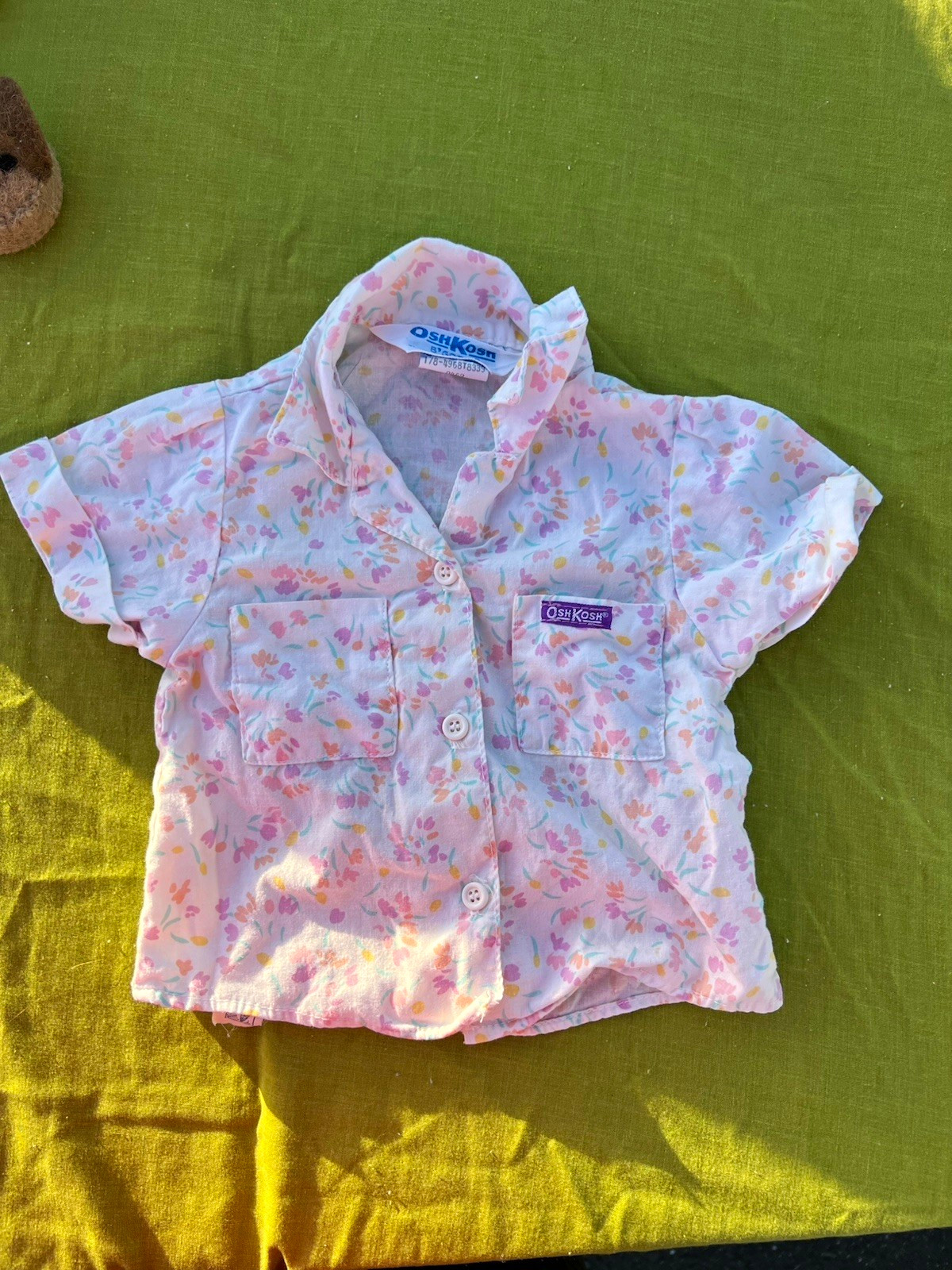 Vintage 1989 OshKosh B’Gosh Baby button up Floral Shirt Rare Union Tag Variant 