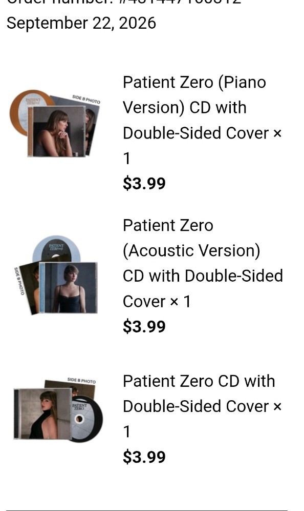 Taylor Swift~Patient Zero~Collector Ed~CDs~ALL 3~BUNDLE~FULL SET~SEALED~PRE-SALE Taylor Swift~Patient Zero~Collector Ed~CDs~ALL 3~BUNDLE~FULL SET~SEALED~PRE-SALE