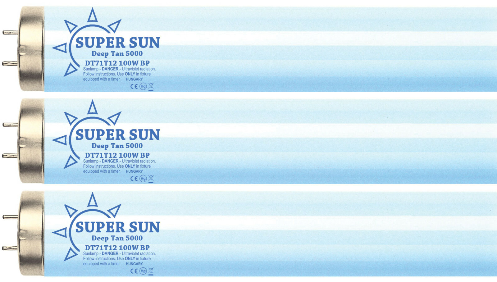 Super Sun Deep Tan 5000 F71 T12 100W Bi-pin Tanning Lamps - Bronzing Bulbs