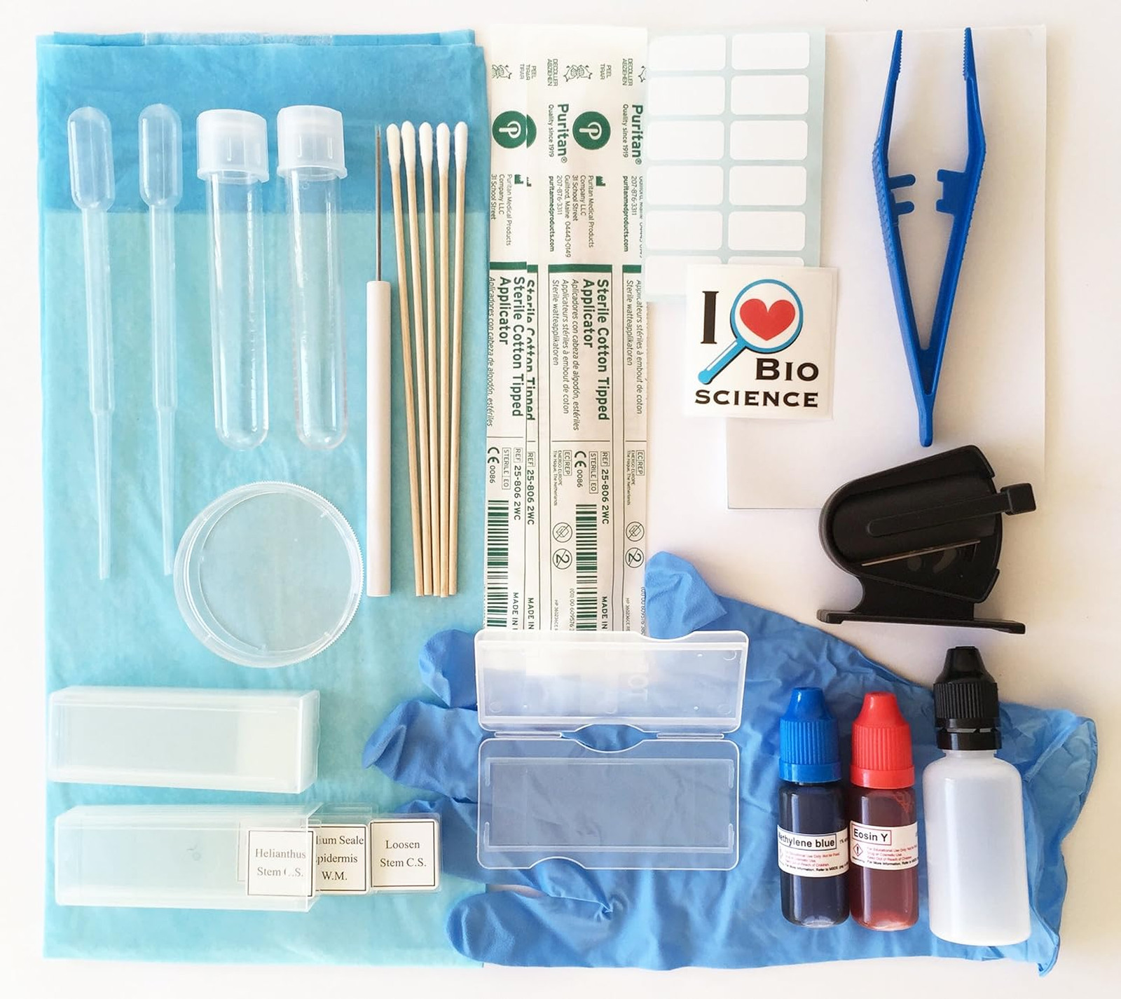 Microscope Slide Preparation Kit All-in-One 40 Pieces Staining Slides Tools Microscope Slide Preparation Kit All-in-One 40 Pieces Staining Slides Tools