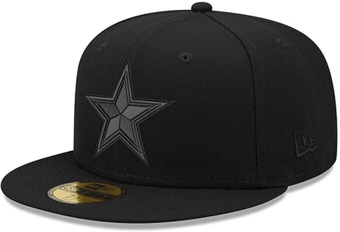 Authentic NWT New Era NFL Dallas Cowboys Black On Black 59Fifty Fitted Hat Cap Authentic NWT New Era NFL Dallas Cowboys Black On Black 59Fifty Fitted Hat Cap