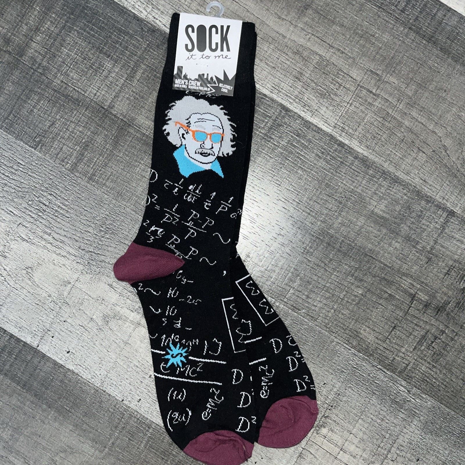 SOCK IT TO ME ALBERT EINSTEIN CREW LENGTH NOVELTY SOCKS RELATIVELY COOL SOCK IT TO ME ALBERT EINSTEIN CREW LENGTH NOVELTY SOCKS RELATIVELY COOL