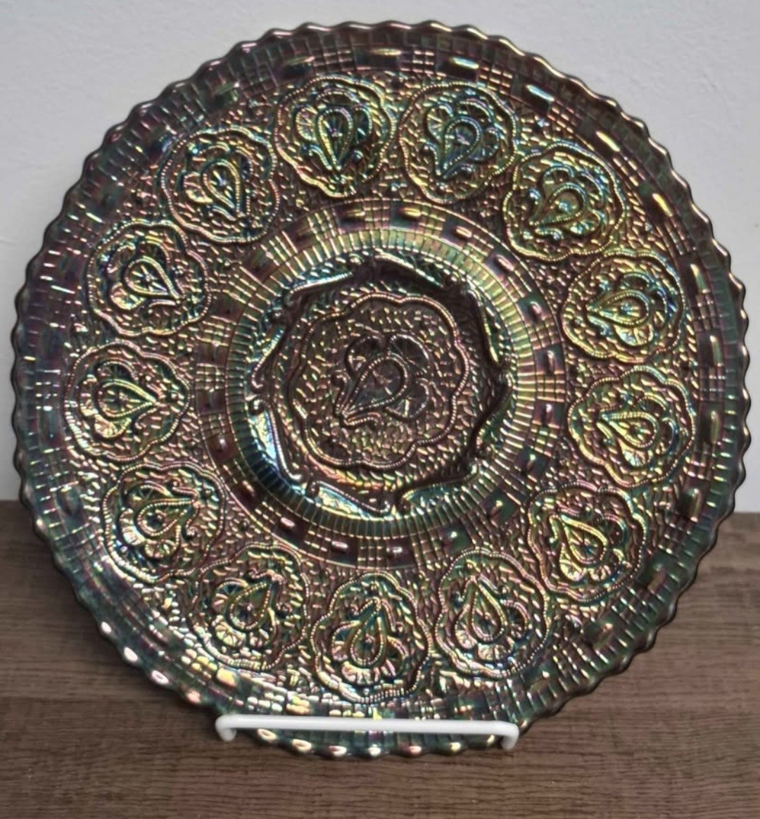 VINTAGE FENTON BLUE PERSAIN MEDALLION PLATE 9 1/4\