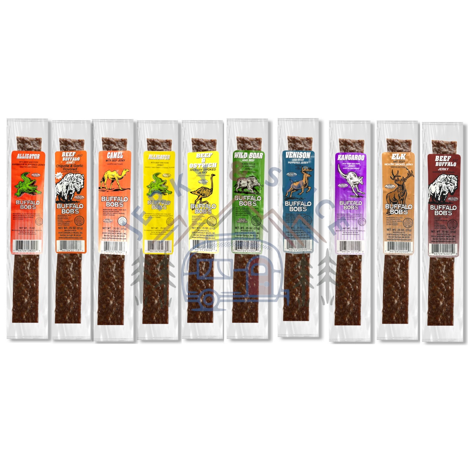 Buffalo Bob\'s Wild Game Meat Snack - Jerky and Meat Stick Assortments