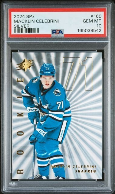 2024-25 Spx - Extended Rookies Macklin Celebrini #160 Silver (RC) PSA 10