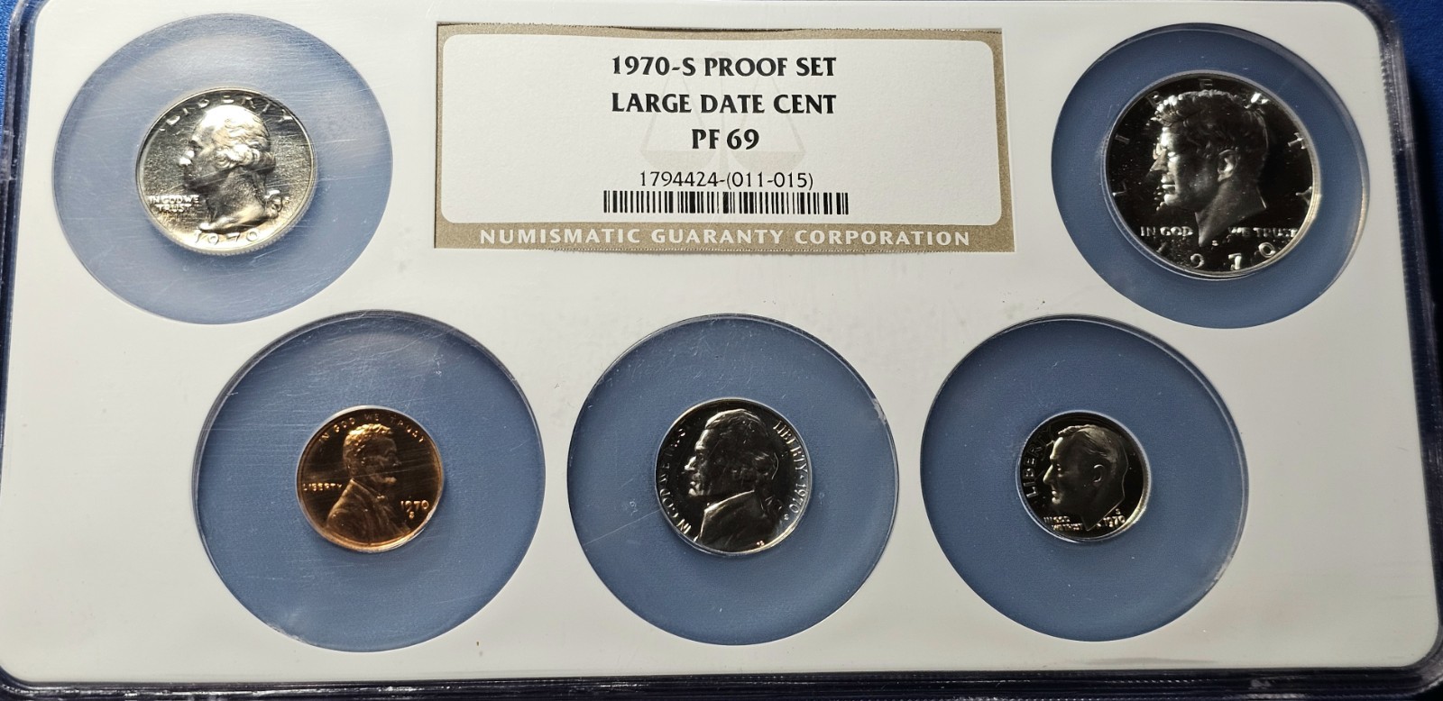 P 1970 S UNITED STATES FULL 5 COIN PROOF SET NGC PF69 MULTI HOLDER P 1970 S UNITED STATES FULL 5 COIN PROOF SET NGC PF69 MULTI HOLDER