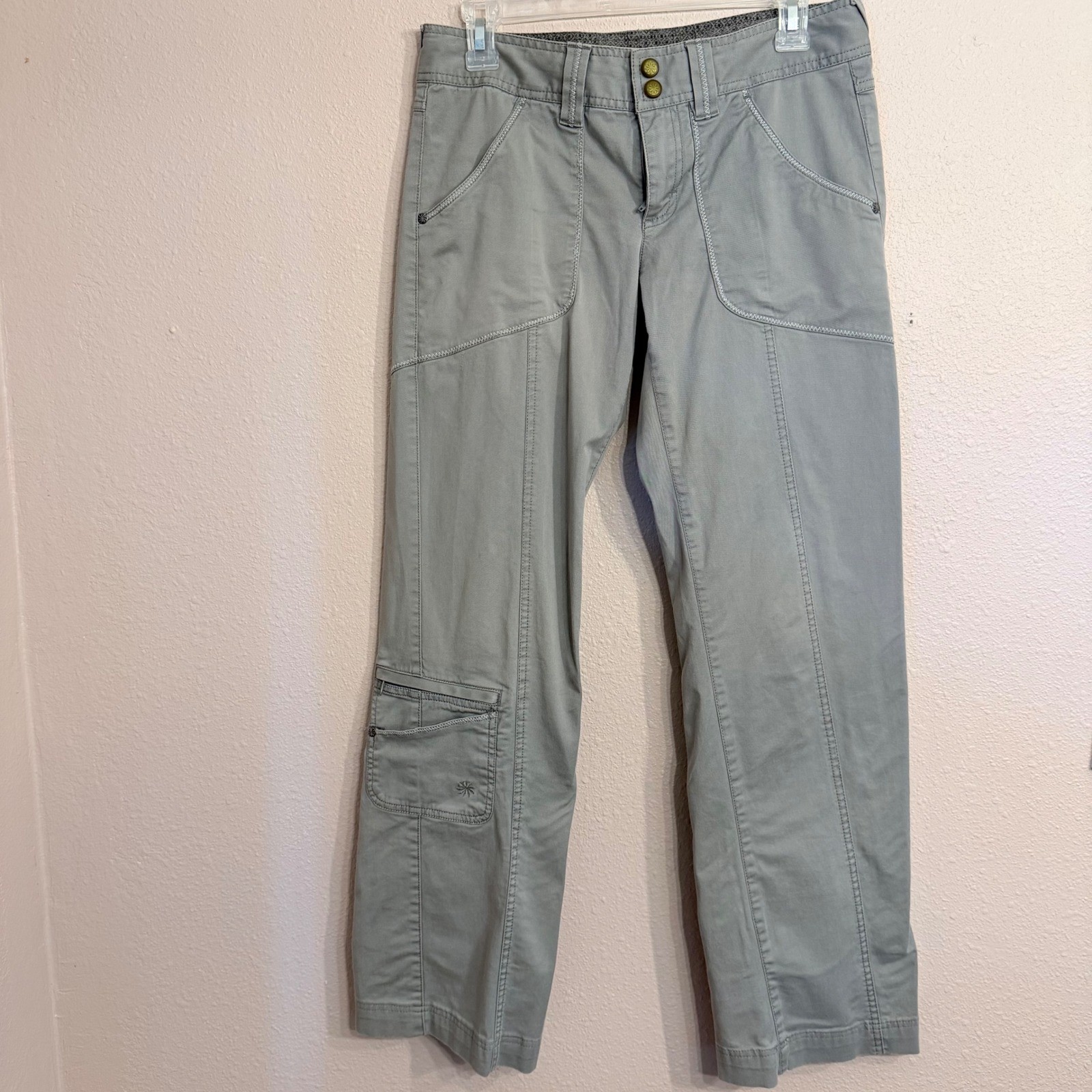 Athleta Dipper Utility Cargo Pant Sage Gray Organic Cotton Straight Leg 861864 Athleta Dipper Utility Cargo Pant Sage Gray Organic Cotton Straight Leg 861864