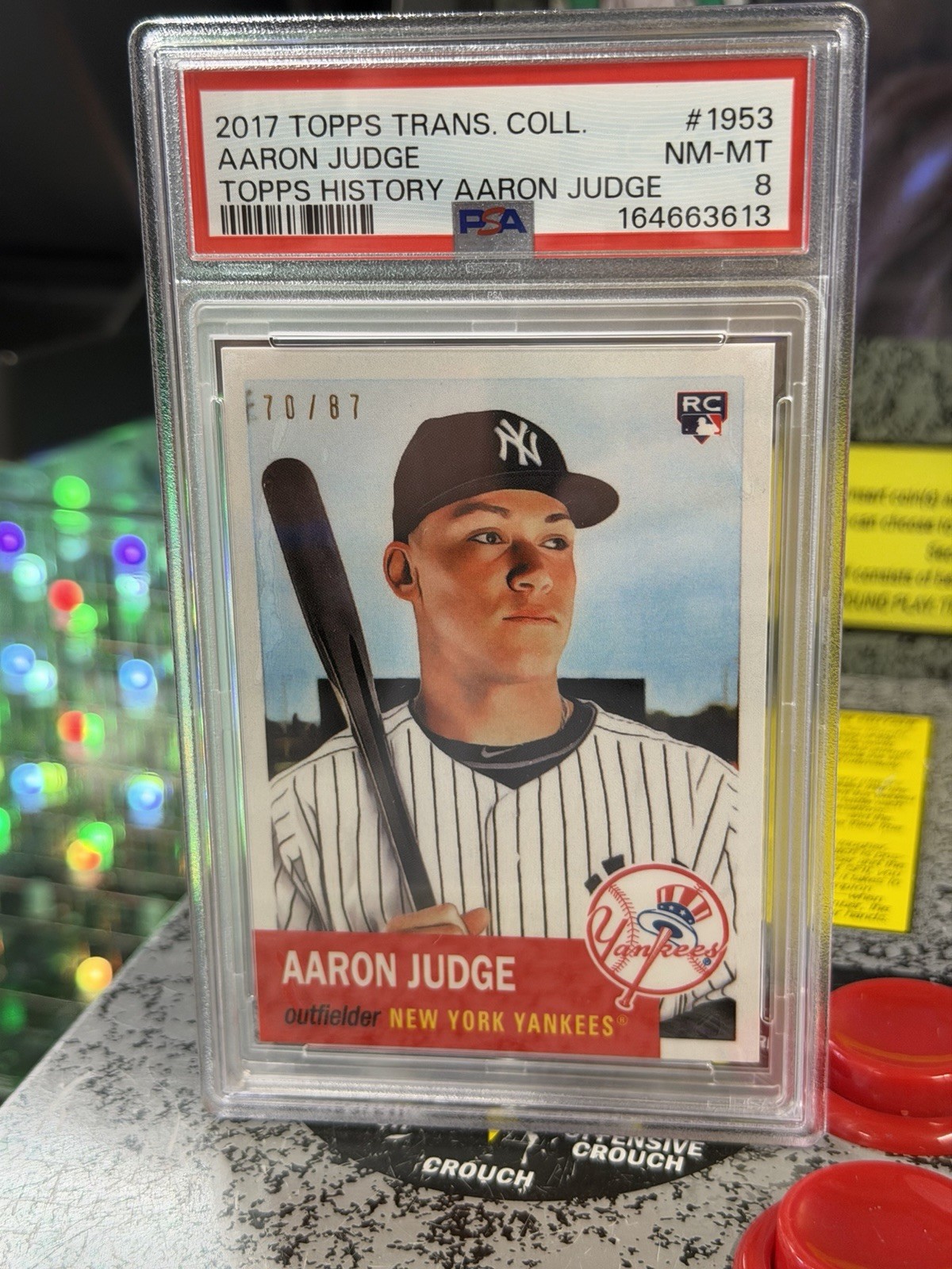 2017 Topps Transcendent Aaron Judge #AJ-1953 RC Rookie Card VIP Party /87 PSA 8