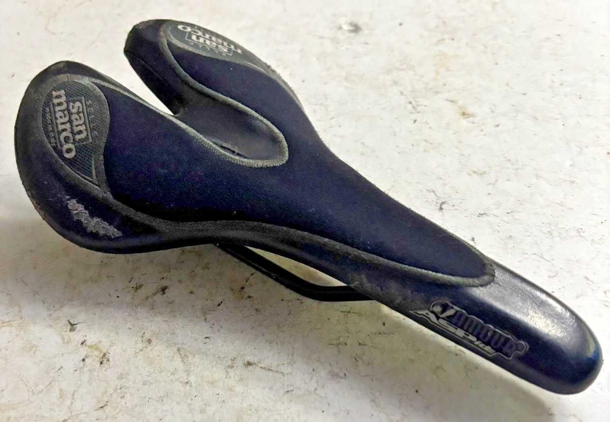 Vintage Sella San Marco Racing Road Bike Saddle 270/150mm Black MTB Touring Cafe