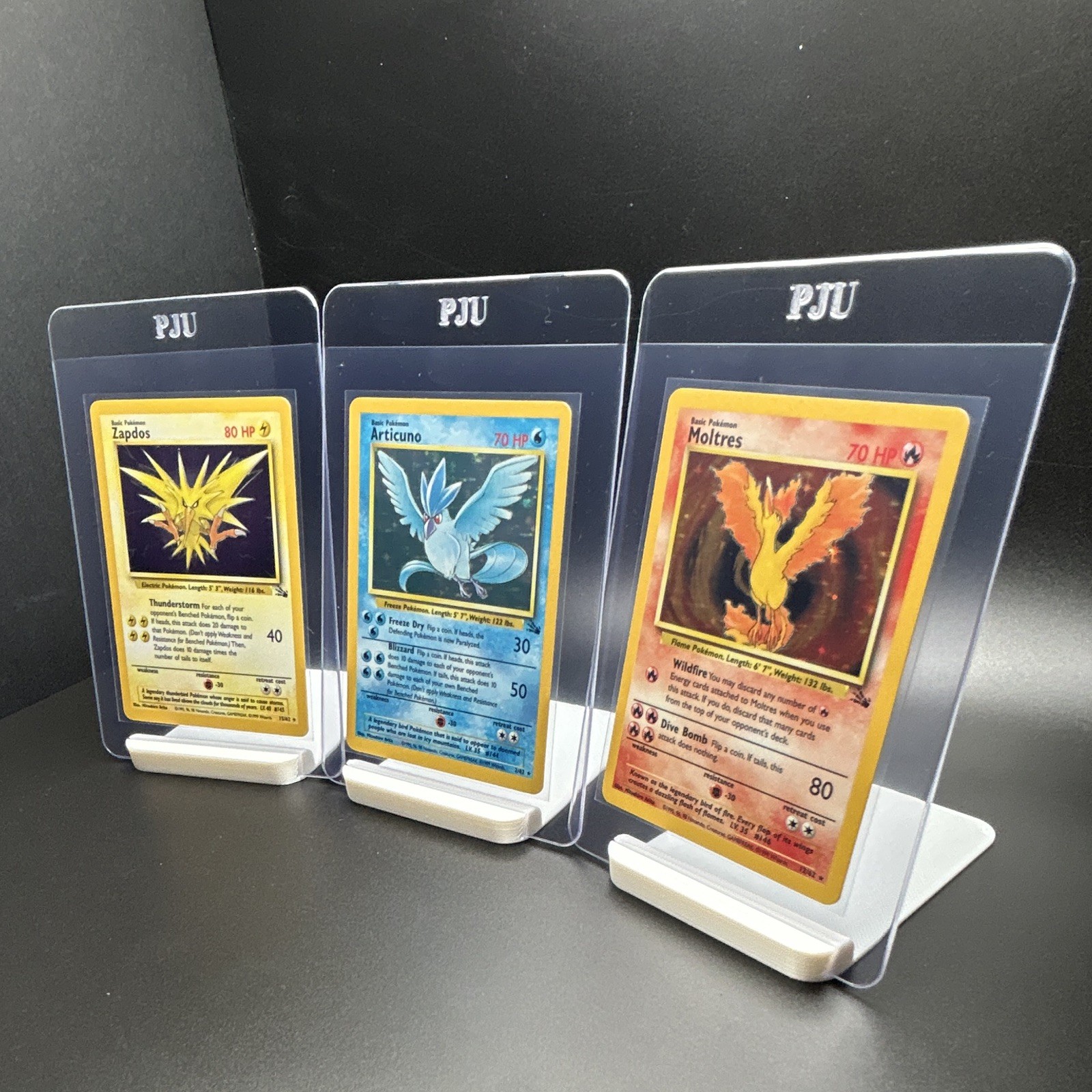 Holo Legendary Birds Trio Moltres Articuno Zapdos Fossil Set WOTC 1999