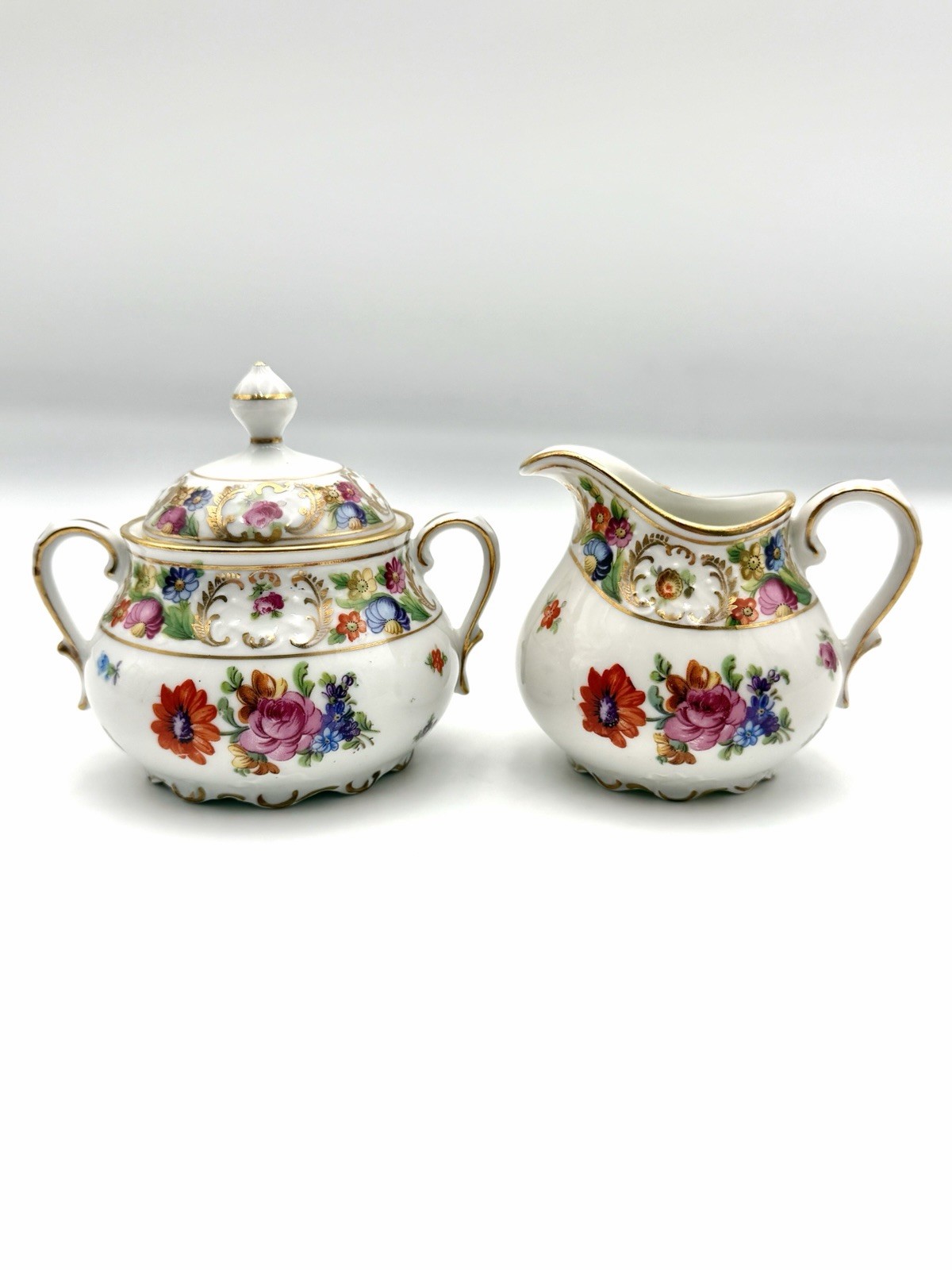 Schumann Bavaria Dresdner Art (Smooth) - Mini Creamer & Sugar Bowl & Lid Set