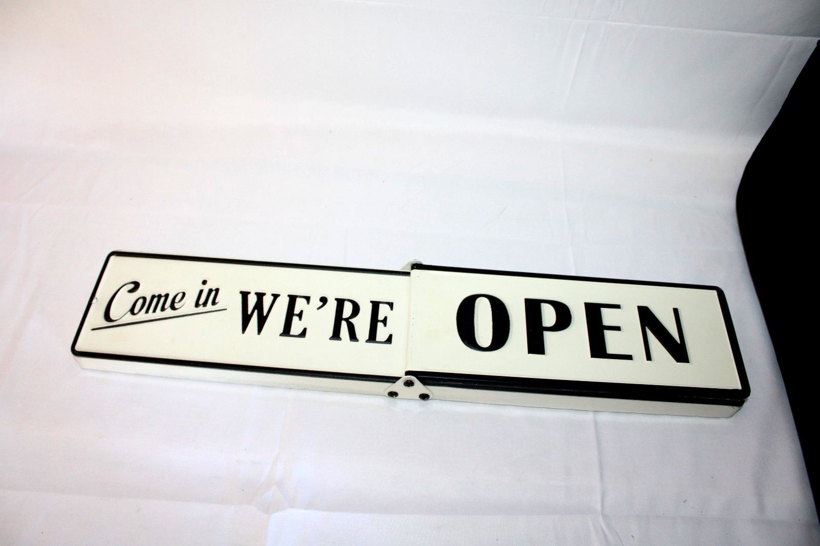 Vintage Metal Turning Stand Open Closed Sign 3 Way Pivot Business Window 20x4 Vintage Metal Turning Stand Open Closed Sign 3 Way Pivot Business Window 20x4