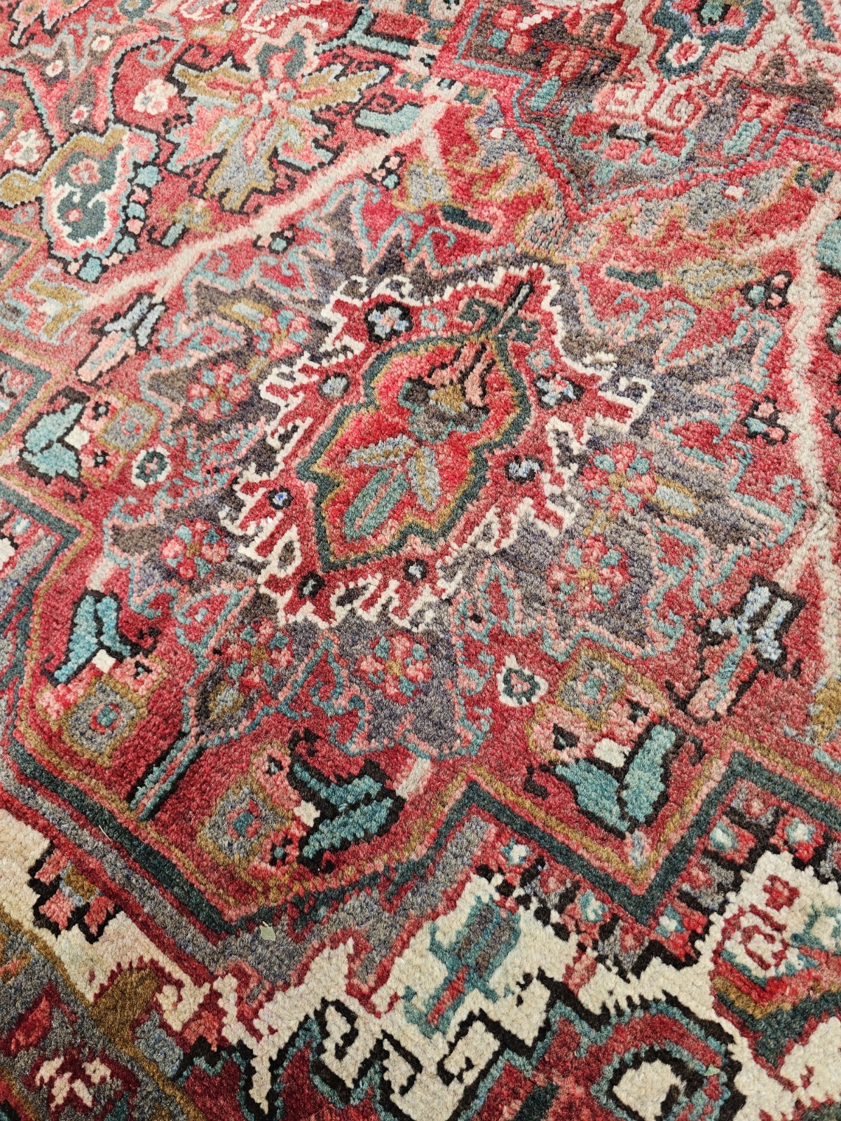 6.7 x 9.2 ANTIQUE FINE SERAPI HERIZ VEG DYE VINTAGE KAZAK CAUCASIAN TURKISH 