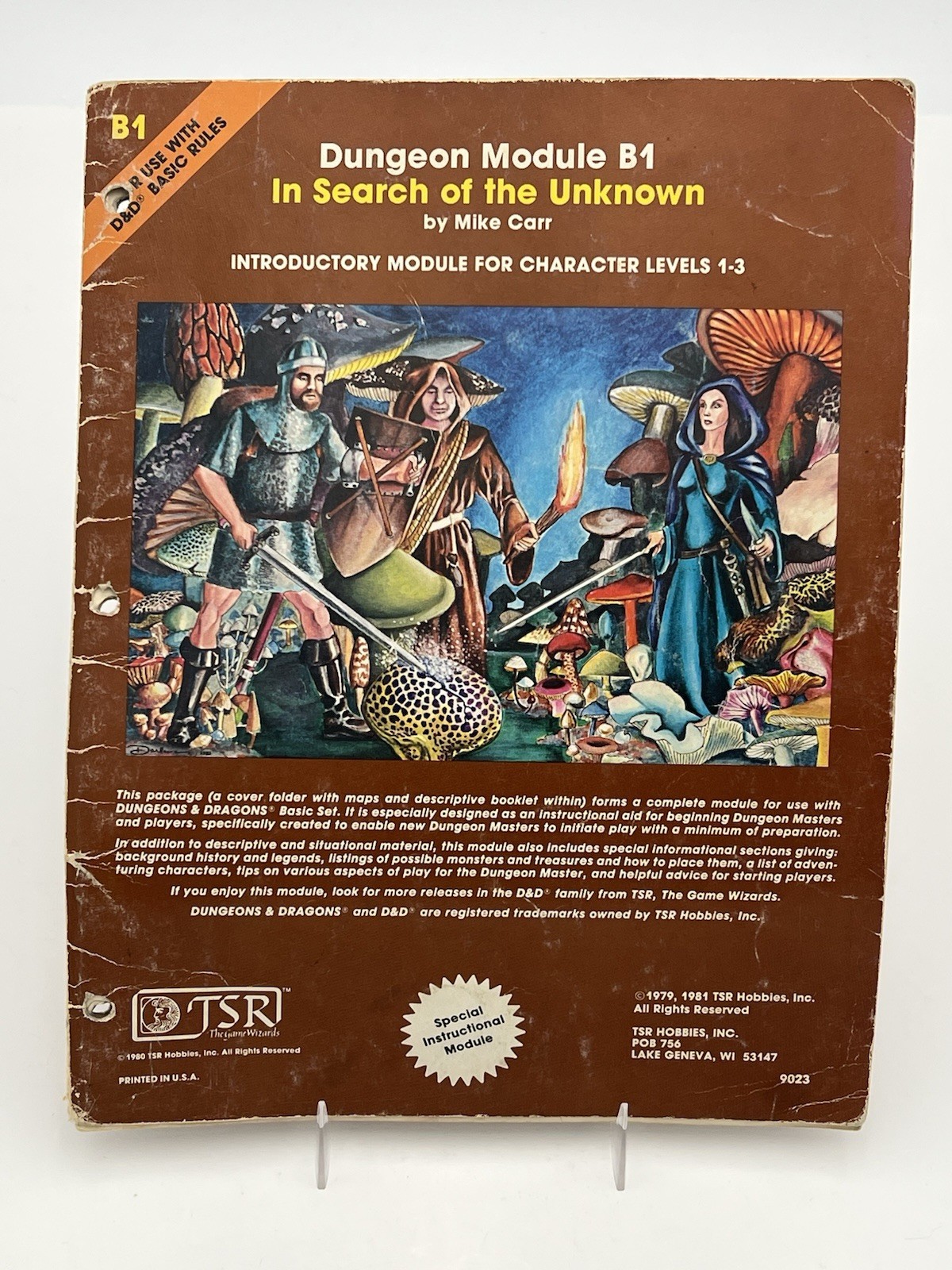 AD&D • Dungeon Module B1 • In Search of the Unknown • TSR 9023 • Carr