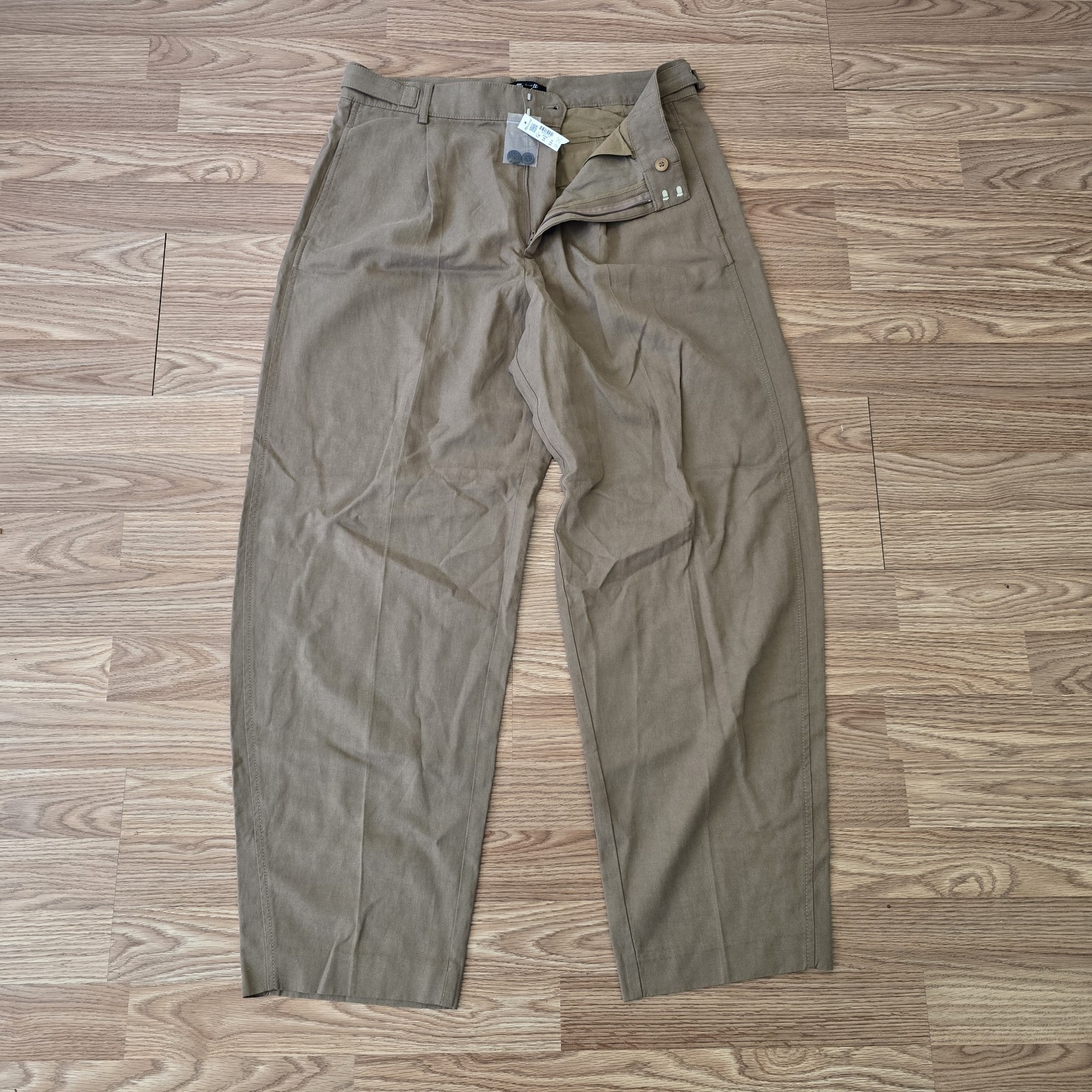 Madewell The Barrel Leg Trouser Pant Pleated Front Classic High Rise Size 12 New