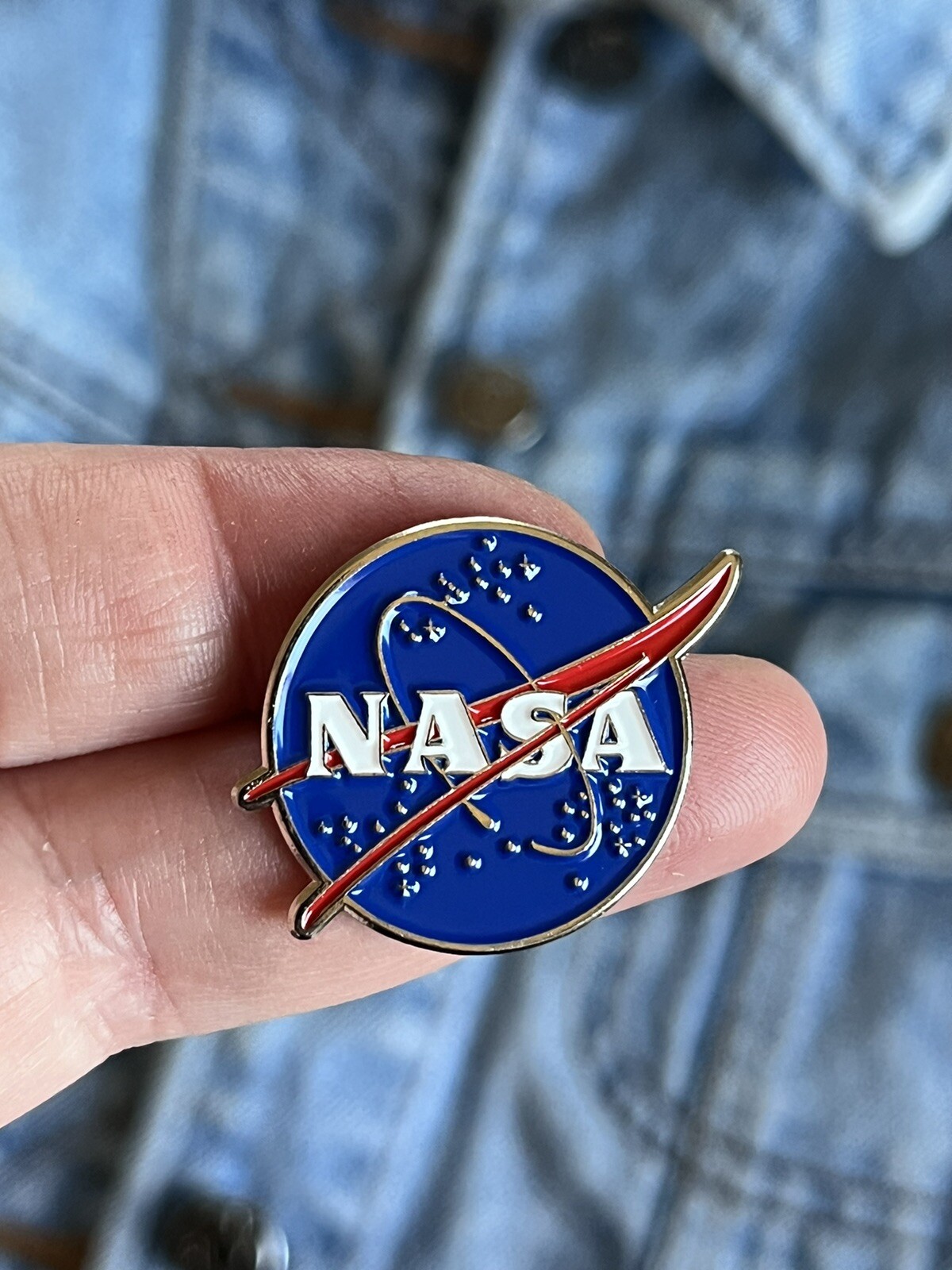 NASA Logo Silver Plated Enamel Pin NASA Logo Silver Plated Enamel Pin