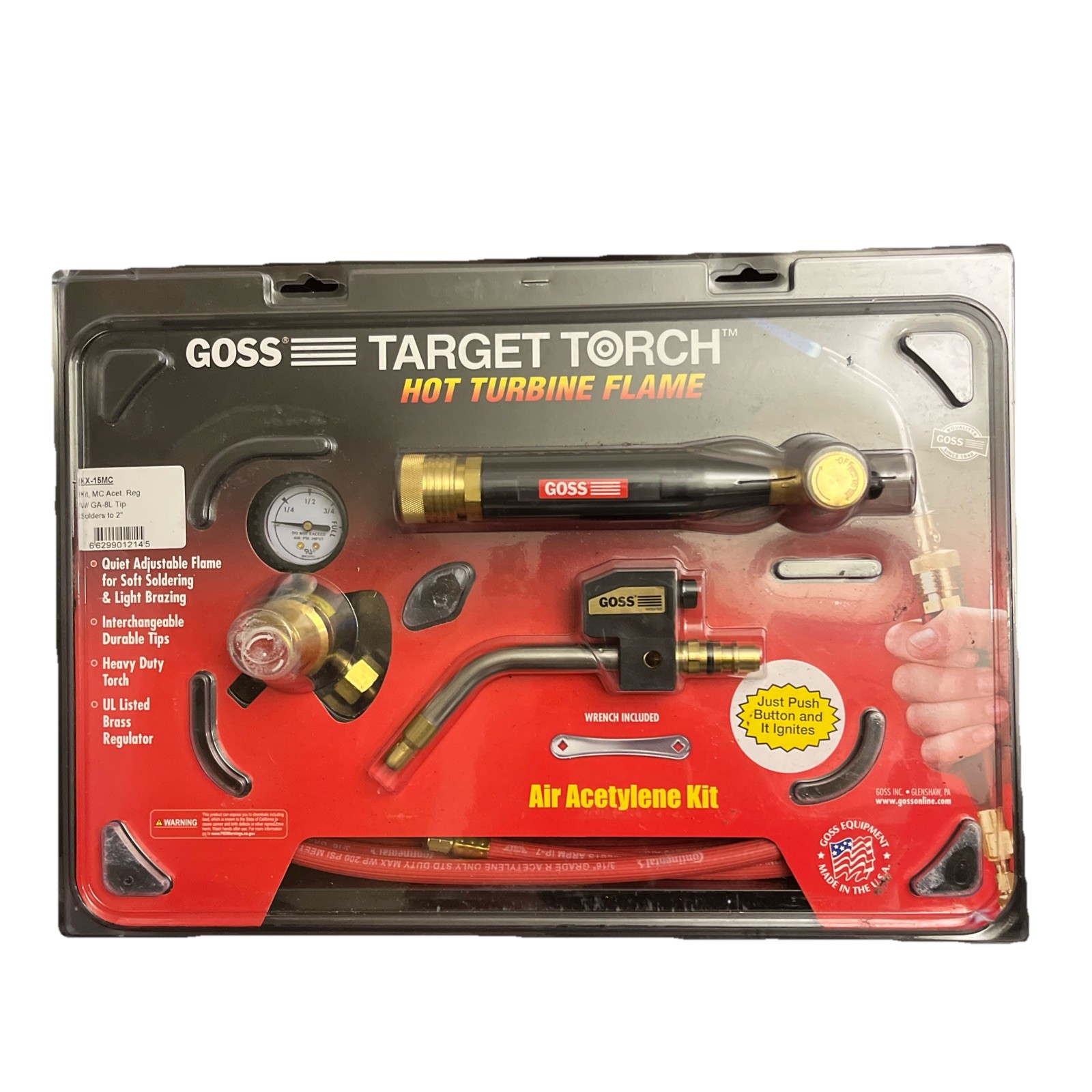 Goss KX-15MC Kit Mc Acet Reg W/ Ga-8L Tip Target Torch™ Air-Acetylene 